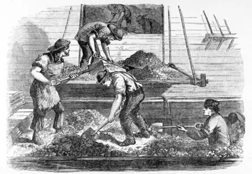 Ballastheber bei der Arbeit im Pool, Illustration aus 