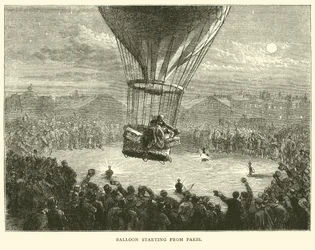 Ballonstart aus Paris, September 1870