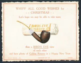 Birds Eye Tabak und Pfeife, Weihnachts-Neujahrskarte