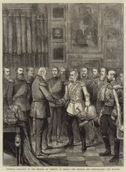 Geburtstagsempfang des Kaisers von Deutschland in Berlin, der Kaiser und Feldmarschall von Wrangel