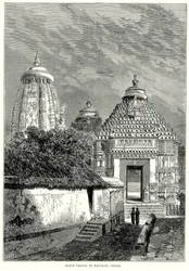 Schwarze Pagode in Kanarak, Orissa (Gravur)