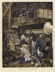 Ladung auf einem Teeschiff brechen