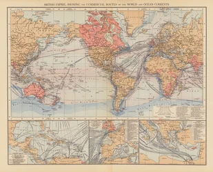 Britisches Empire, Handelsrouten der Welt und Meeresströmungen