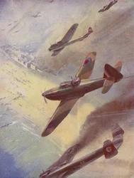 Britische Flugzeuge greifen deutsche Bomber an