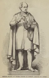 Bronzestatue von Thomas Moore in Dublin (Stich)