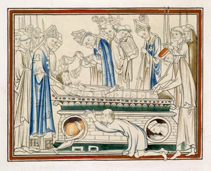 Begräbnis von Edward dem Bekenner, Illustration aus einer Faksimileausgabe von The Life of St Edward the Confessor