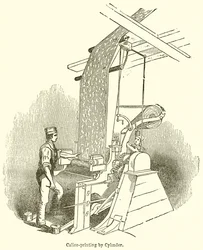 Kaliko-Druck durch Zylinder