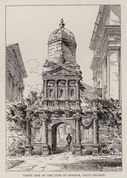 Cambridge: Nordseite des Ehrentors, Caius College