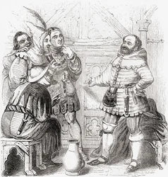 Zimmermann, Kurzwarenhändler, Weber, Färber und Tapisseriemacher, aus Old England: A Pictorial Museum, veröffentlicht 1847