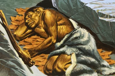 Höhlenmensch schläft