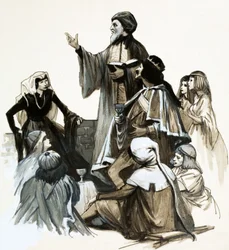 Chaucer rezitiert seine Gedichte