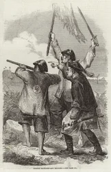 Chinesischer Mandarin und Soldaten