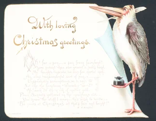 Weihnachtskarte mit Storch