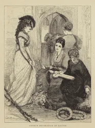 Kirchendekoration zu Ostern (Stich)