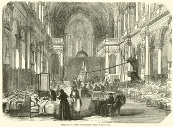 Kirche in Paris in ein Krankenhaus umgewandelt, November 1870