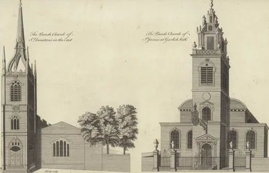 Kirche St. Dunstan in the East und Kirche St. James Garlickhythe, London