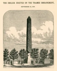 Cleopatras Nadel; Der Obelisk auf dem Thames Embankment errichtet, 12. September 1878