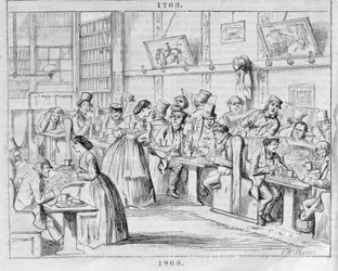 Kaffeezimmer im Jahr 1863, aus London Coffee-Houses Past and Present