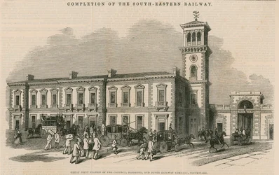 Fertigstellung der South-Eastern Railway: Großer Gemeinschaftsbahnhof der Croydon, Brighton und Dover Railway Company, Southwark, London