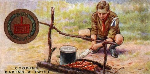 Kochfertigkeitsabzeichen für Pfadfinder - Backen eines Twist, 1929
