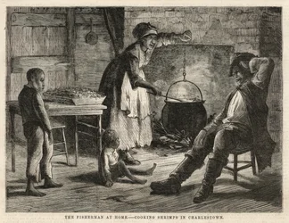 Garnelen kochen in Charlestown