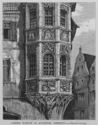 Eckfenster in Augsburg, Deutschland