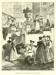 Kostüme auf dem Marktplatz, Straßburg