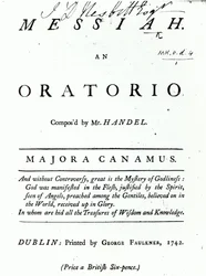 Titelblatt der Noten für Händels Messias, veröffentlicht 1742