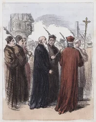 Cranmer wird zur Hinrichtung geführt