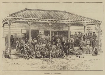 Cricket in Yokohama (Gravur)