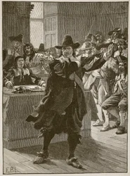 Cromwell spricht das letzte Mal vor dem Langen Parlament, Illustration aus Cassells Illustrierter Geschichte Englands
