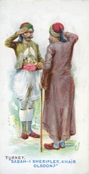 Übliche Begrüßung in der Türkei, 1907