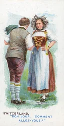 Übliche Begrüßung in der Schweiz, 1907