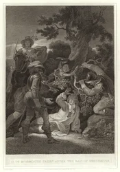 D von Monmouth nach der Schlacht von Sedgemoor gefangen genommen (Gravur)