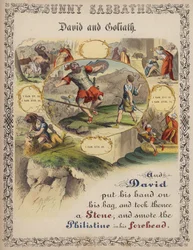 David und Goliath (farbige Gravur)