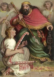 David spielt Harfe vor Saul