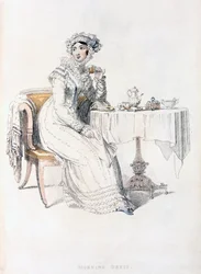 Tageskleid, Modeplatte aus Ackermanns Repository of Arts