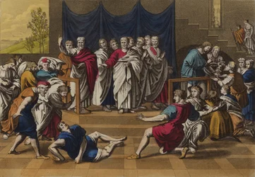 Tod des Ananias (Farblitho)