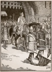 Abreise von Bischof Odo aus Rochester, Illustration aus Cassells Illustrierter Geschichte Englands