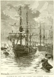 Abfahrt der Alert und Discovery von Portsmouth