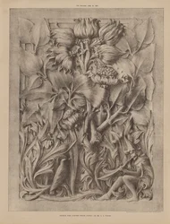 Entwurf für geschnitztes Holzpaneel