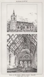 Entwurf für eine neue Kirche, Burton Leonard, Yorkshire (Stich)