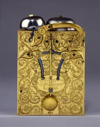 Detail der Barnard Tompion, Tompion und Banger, London, Nr. 460, Schlaguhr, ca. 1708