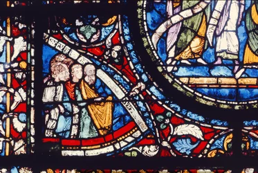 Detail des Nordfensters des Chors, spätes 12. Jahrhundert