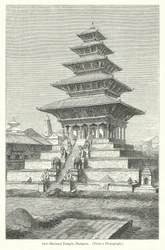 Devi Bhowani Tempel, Bhatgaon (Gravur)