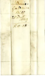 Devonshire MSS AS 3101, Folio aus einem Bündel von Rechnungen, beglichen von Pinder Simpson für Lord George Cavendish, einschließlich Alexander Bowies Rechnung