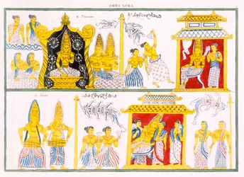 Dewa Loka, aus Die Geschichte und Lehre des Buddhismus von Edward Upham, 1829