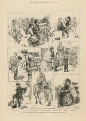 Verteilung von Kleidung an die Armen