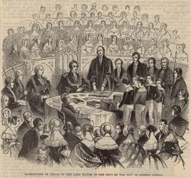 Preisverleihung durch den Lord Mayor an die Jungen der City of London School