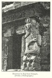 Türöffnung im Raj Rani Tempel (Gravur)